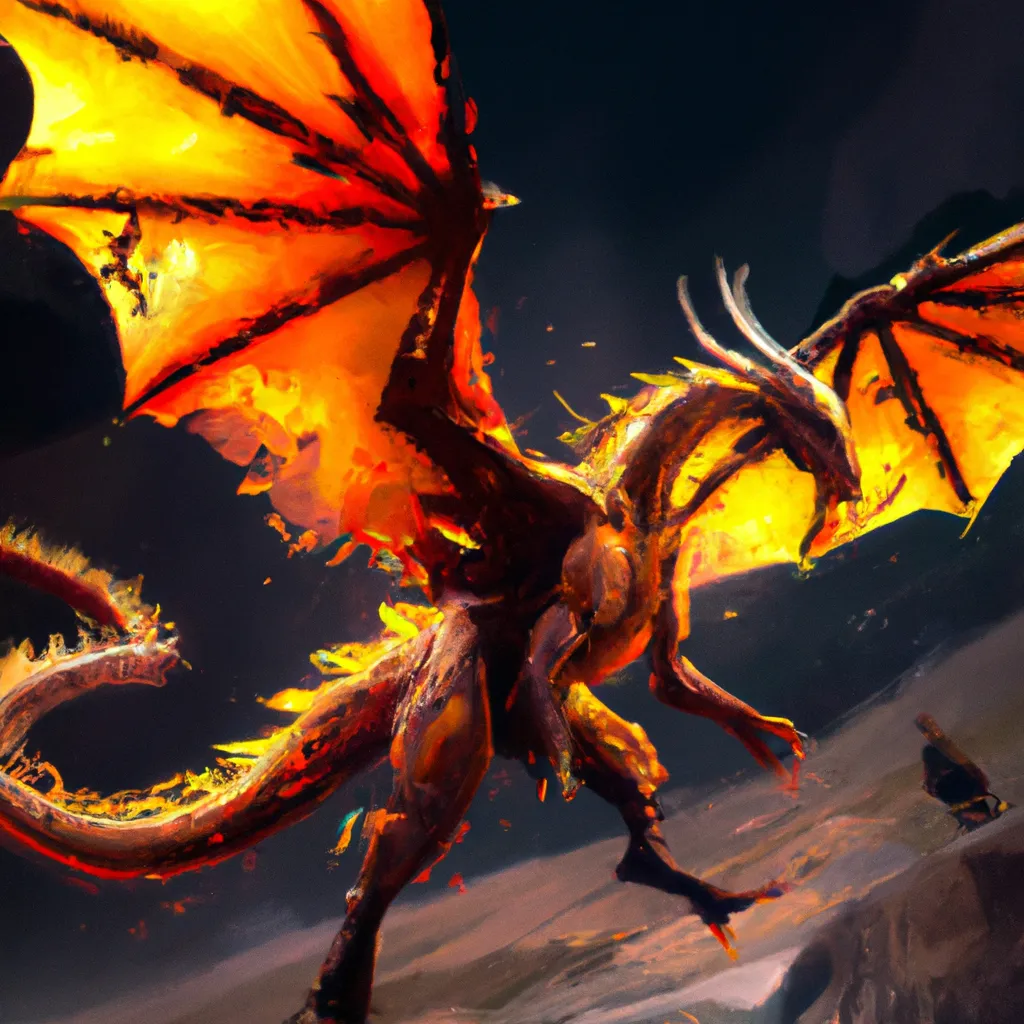 a majestic creature with wings of fire, Artstation,... | OpenArt