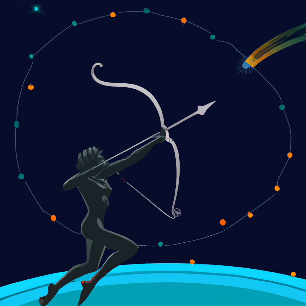 artemis shooting arrow at saturn | OpenArt