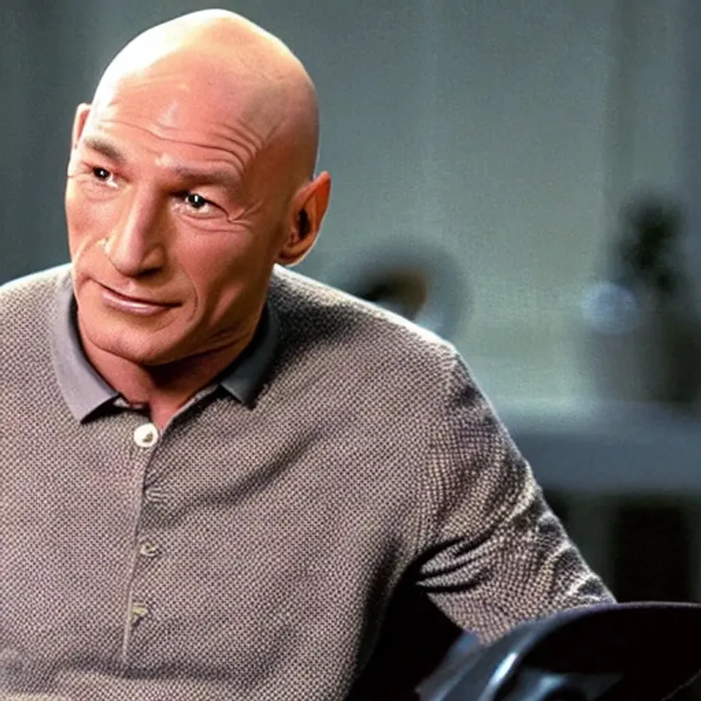 Prompt: jean-luc picard in his 60s

