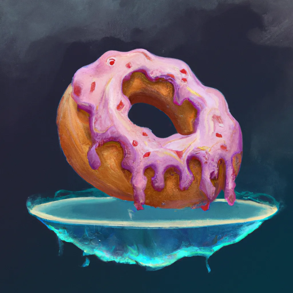 Prompt: Donut underwater, digital art