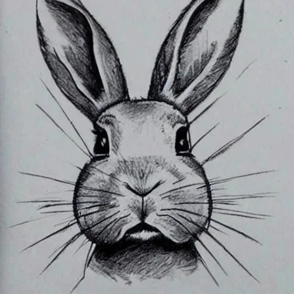 rabbit face sketch simple | OpenArt