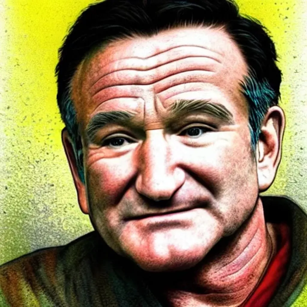 Prompt: robin williams, portrait, hdr, realistic