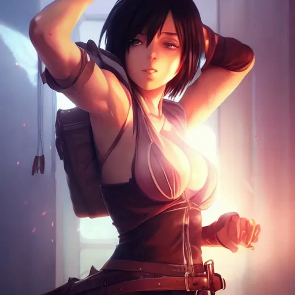 Mikasa Ackerman, massive boobs, big booty, attractiv... | OpenArt