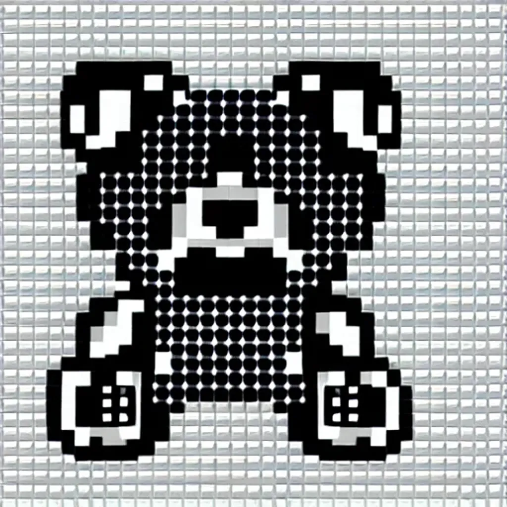 Prompt: white background, pixel art. bear, centered, smooth, vector illustration, hyperrealistic