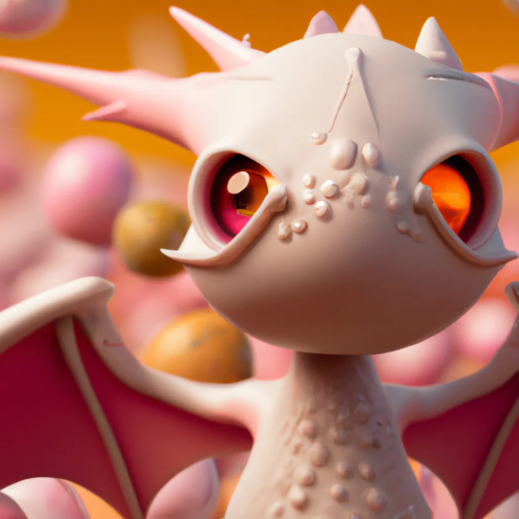 Portrait of Candy Dragon, cute 4d rendered, sharp fo...