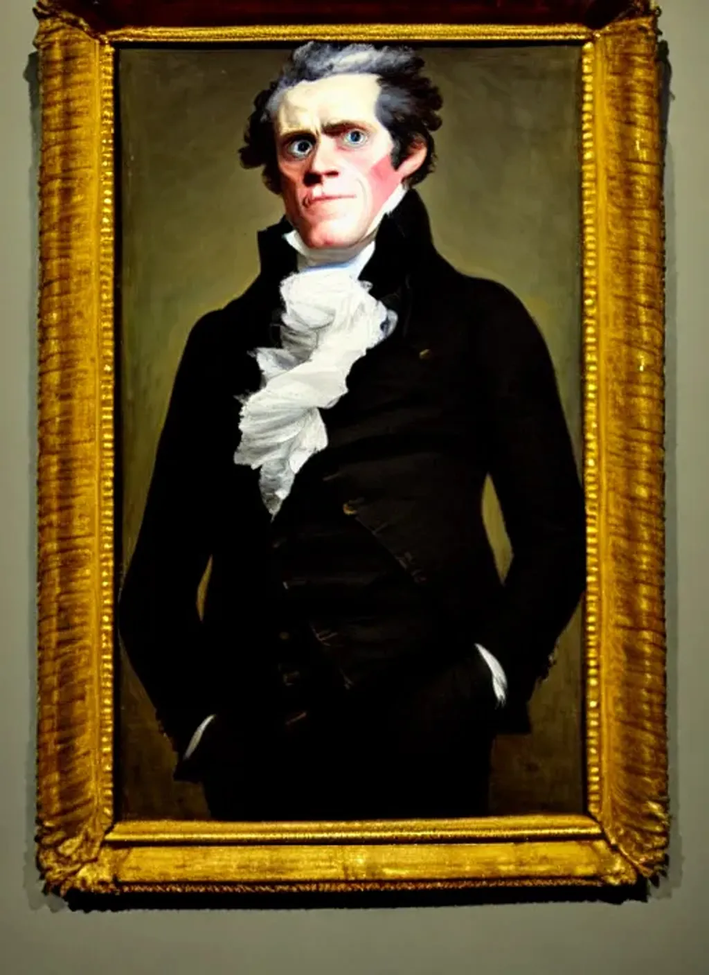 Prompt: Portrait of Willem Dafoe by Gilbert Stuart