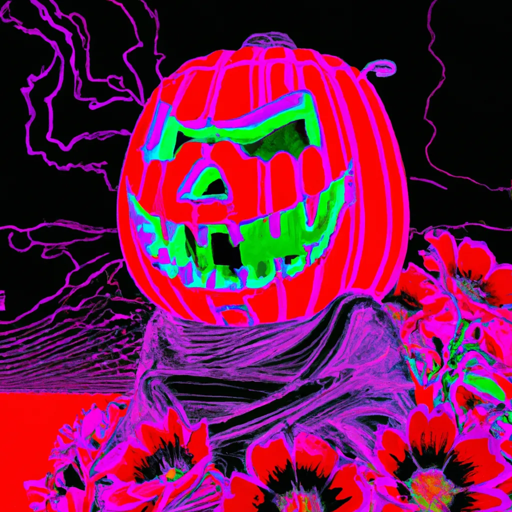 Prompt: Ukiyo-e Comic book styled Retrowave Japanese 90s Jack-o'-lantern ,4K,waves,Halloween,cherry blossoms,highest quality,intricately detailed