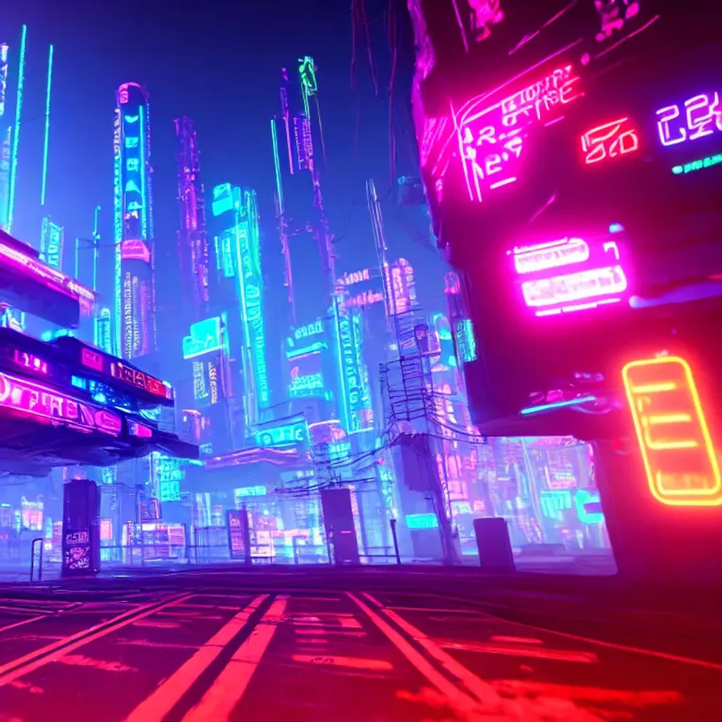 A realistic cyberpunk neon lanscape, realistic, 4k r... | OpenArt