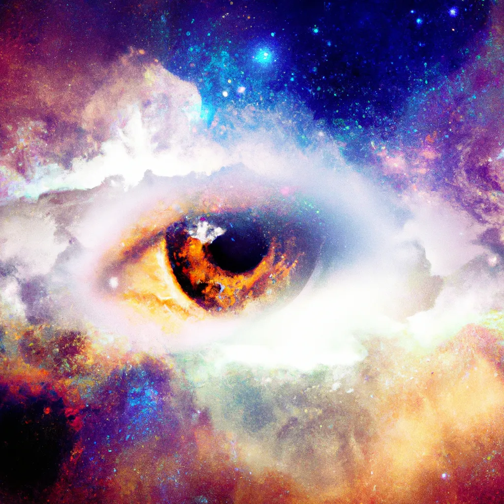 Prompt: eye at the center of the universe, outerspace, full of galaxies, stars, nebula, in the style of futurism, futurism surreal eye art, rich vivid colors, professional mixed media composition, matte painting
