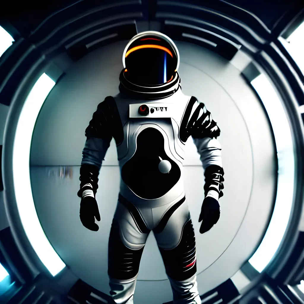 Prompt: Moody Portrait of a Futuristic Cyberpunk Space Suit with an athletic masculine body,facing towards the camera with swagger,Cinematic Stanley Kubrick movie still, 8K, digital art, unreal engine 5 render, octane render, photorealistic, photography, professional lighting and composition, award winning, intricate details, iconic movie shot by Stanley Kubrick with ring lights