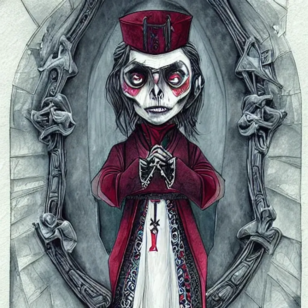 Prompt: vampire, priest, whole body, high quality,  symmetrical, intricate, detailed, digital art, watercolor