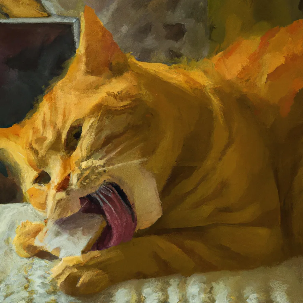 Angry Cat Fighting Playing Oil Painting Stock Illustration 755951011