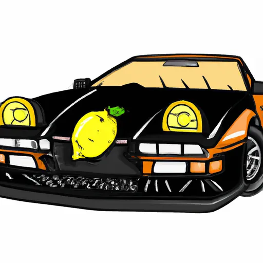 Prompt: Knight Rider Kitt car with a lemon design