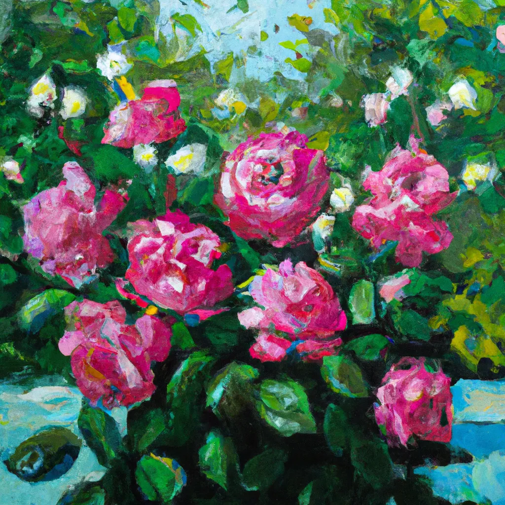 Prompt: Oil painting roses in the style of Manet 