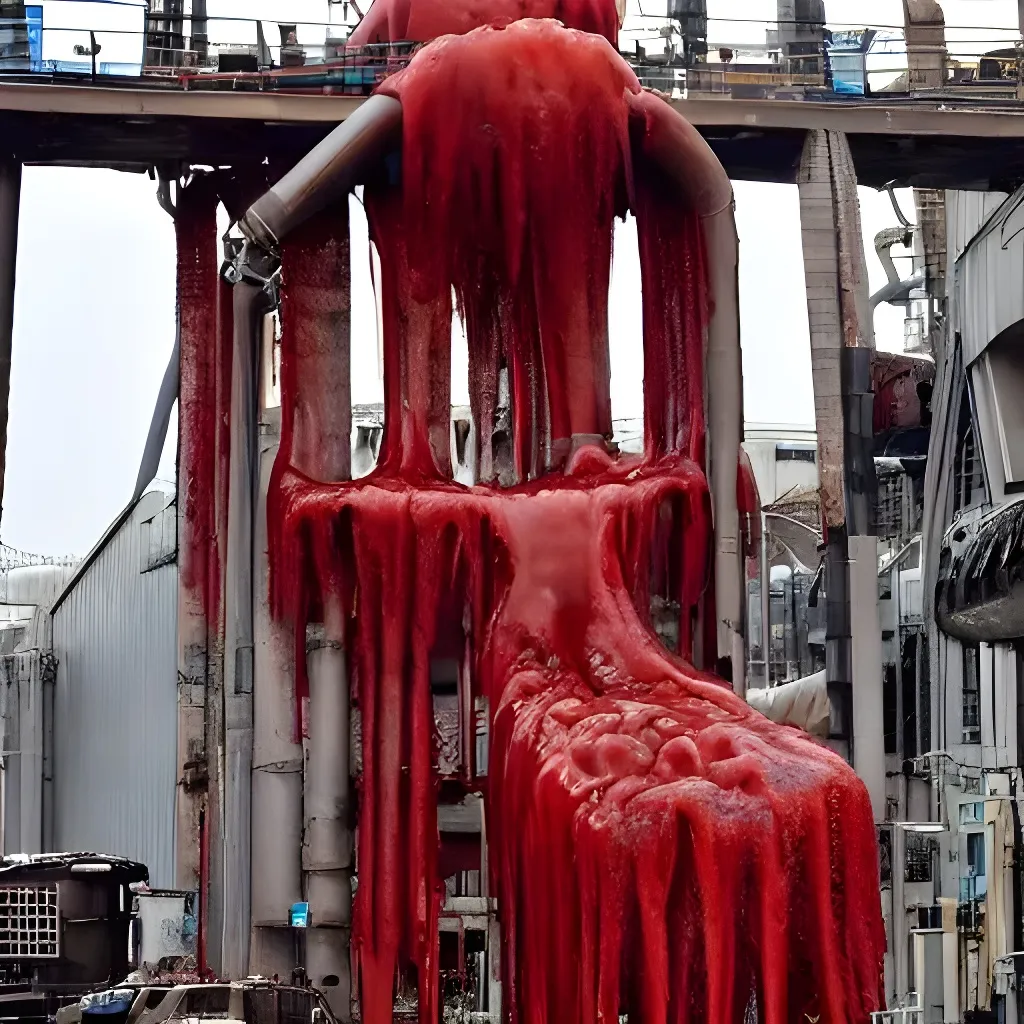 A giant gelatinous fungus grows in an enormous indus... OpenArt