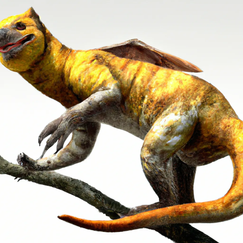 Prompt: bizarre animal, fictional strange bone and muscle structure of a dinosaur, it's chimera of Sunda Flying Lemur with a salamander body, but has macrauchenia's trunk and it's beak is similart to the duck-billed platypus . amazing, warning coloration skin,  pre-historic, Full shot, Long shot, speculative evolution. Highly realistic, accurate anatomically correct paleoart, ultra-realistic CGI representation,  hyperrealistic, award-winning wildlife photography,  4k, trending on artstation, staged photography , scientifically correct