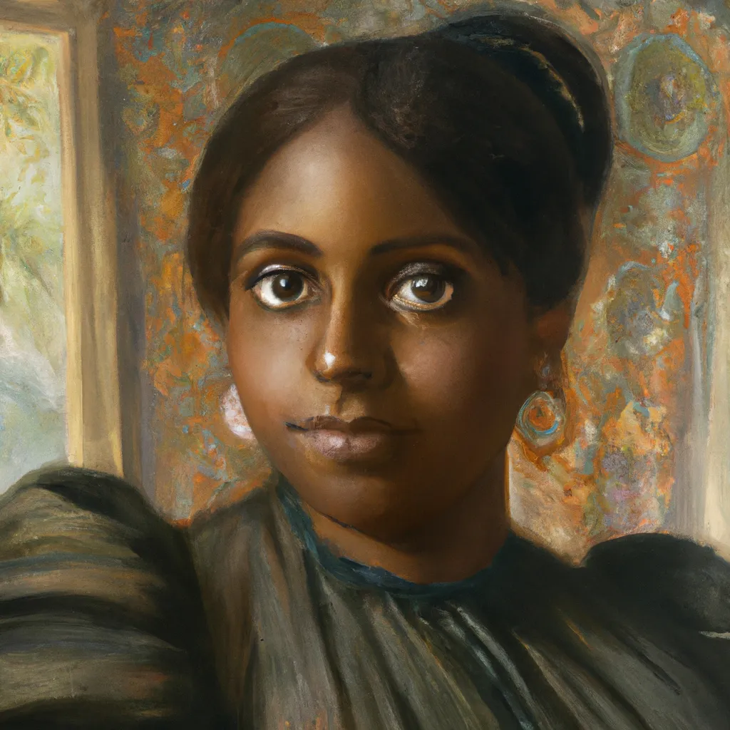 Prompt: professional Painting, black woman, with green eyes, in a livingroom, looking a the viewer, detailed lips, detailed walls, sun rays, by Pierre-Auguste Renoirb, by jules basten-lepage,  nostalgic lighting, centered