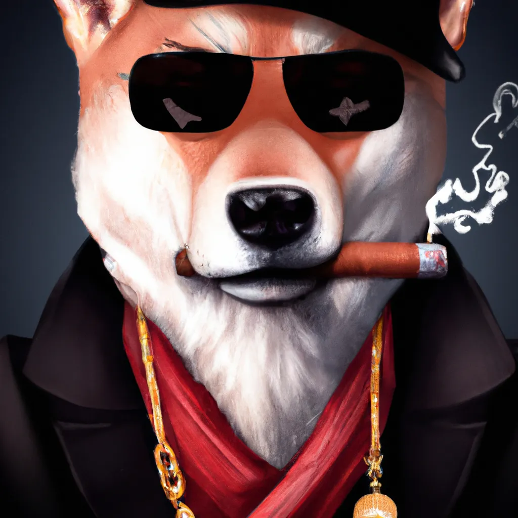 Prompt: A picture of a crazy mafia man smoking Cigar , but he is Shiba Inu, 4k, detailed, digital art , trending on ArtStation, Cinematic