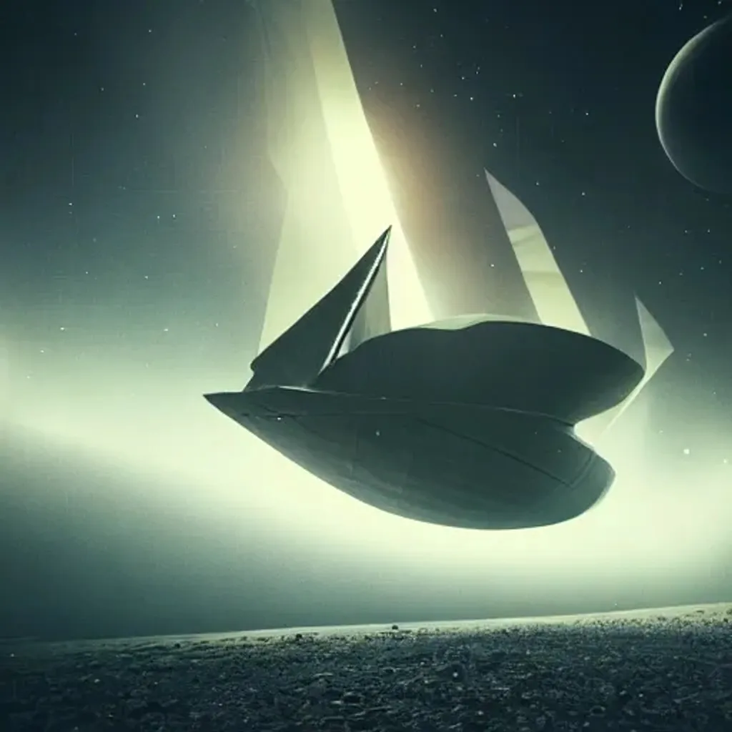 Prompt: Future space ship sails in the dark space,soft light, soft colors,Surreal,hyperrealistic, epic lighting, raytracing,sci-fi details,extreme detail