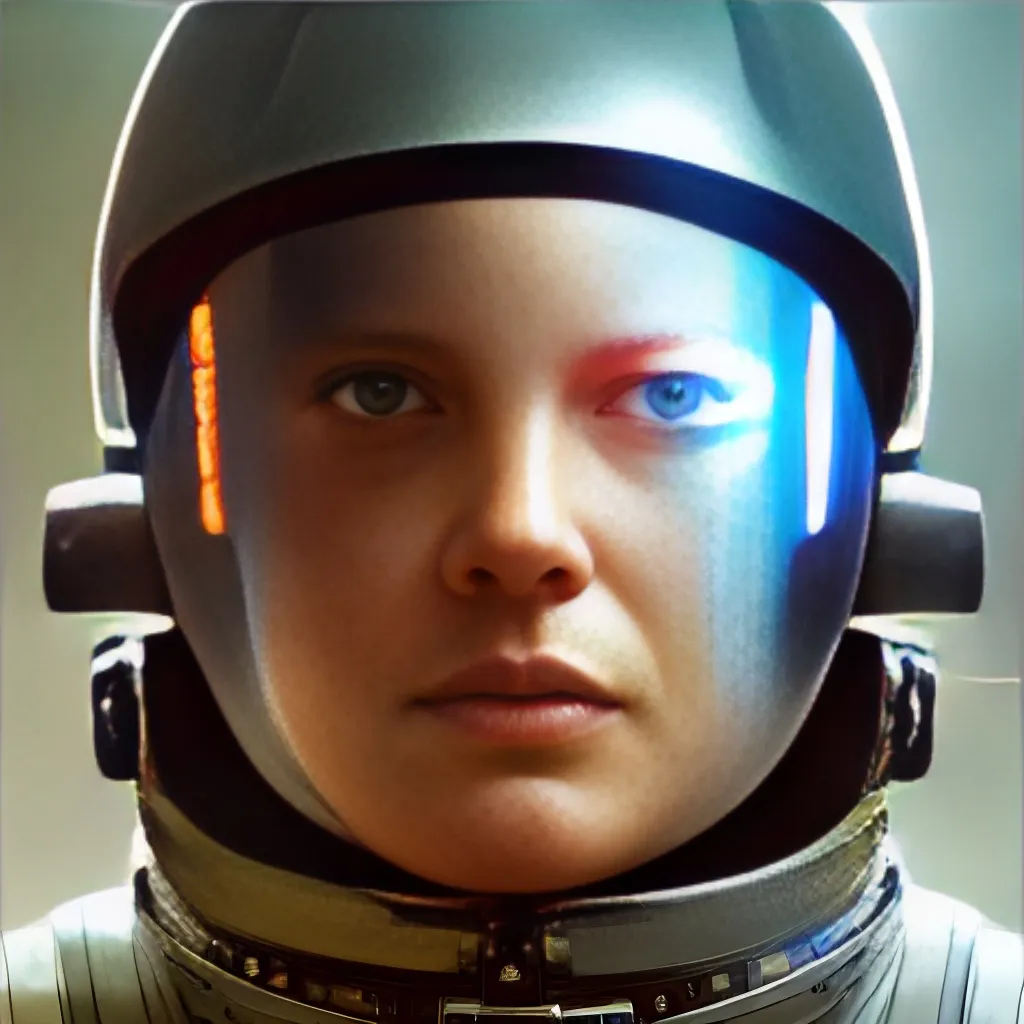 Prompt: Moody Portrait of {Futuristic Cyberpunk Space Suit} with {cool} helmet, {Space,Space Station}, perfect composition, hyperrealistic, super detailed, 8k, high quality, trending art, trending on artstation, sharp focus, studio photo, intricate details, highly detailed, by greg rutkowski