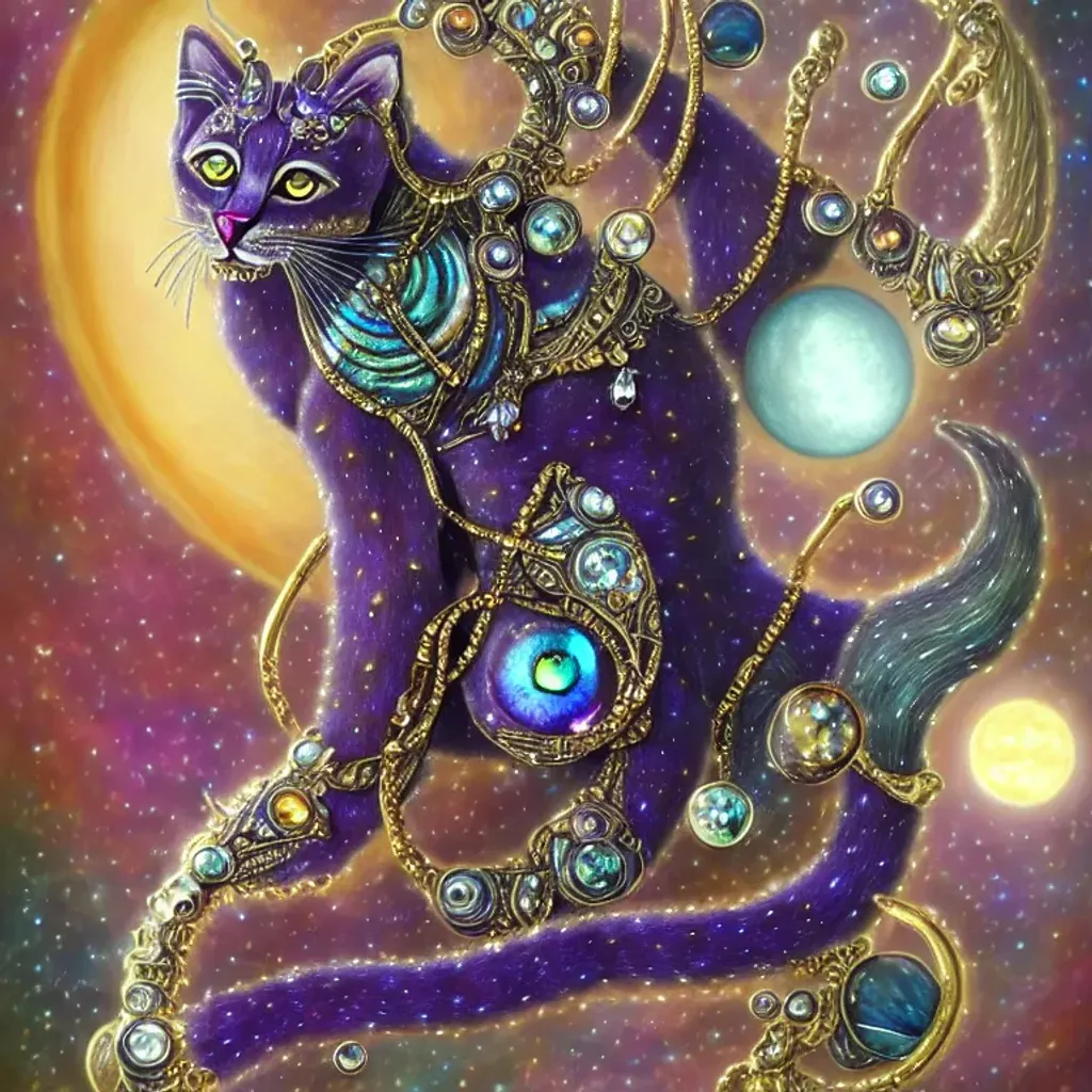 Bejewelled aesthetic cat shapeshifter felinoid godde... OpenArt