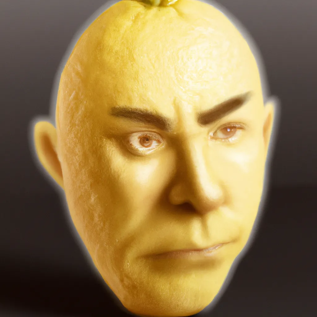 Prompt: Mr. Spock's head as a photo-realistic Lemon.
