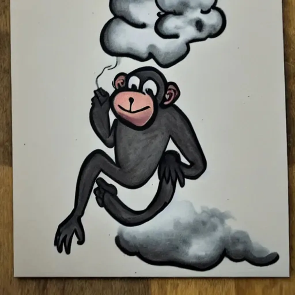 Prompt: Monkey smoke clouds