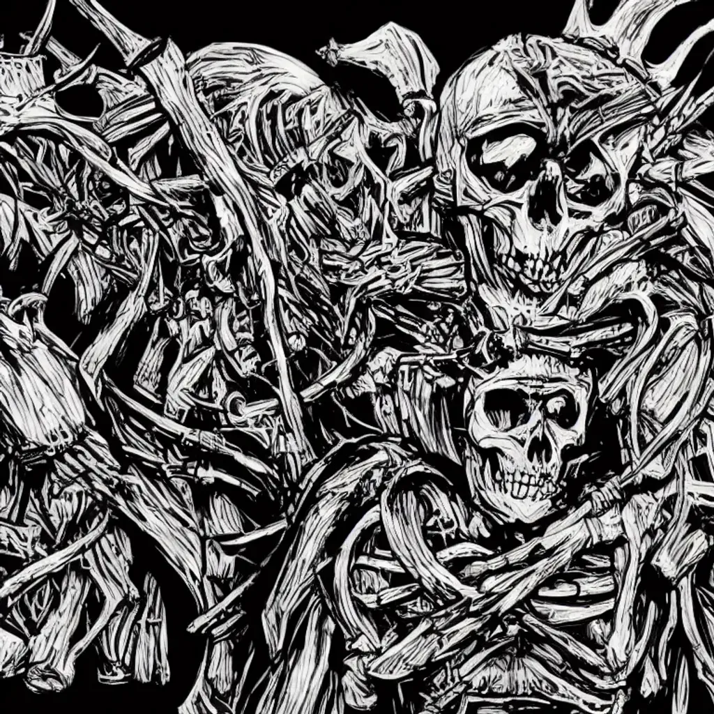 Skeleton king, overlord style, dedsec, cyber, graffi... | OpenArt