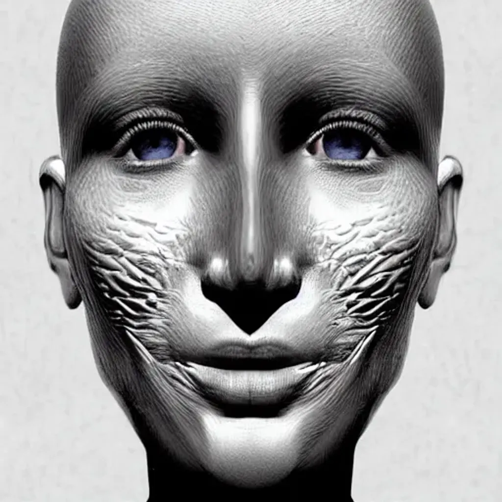 Prompt: human face using only fractals