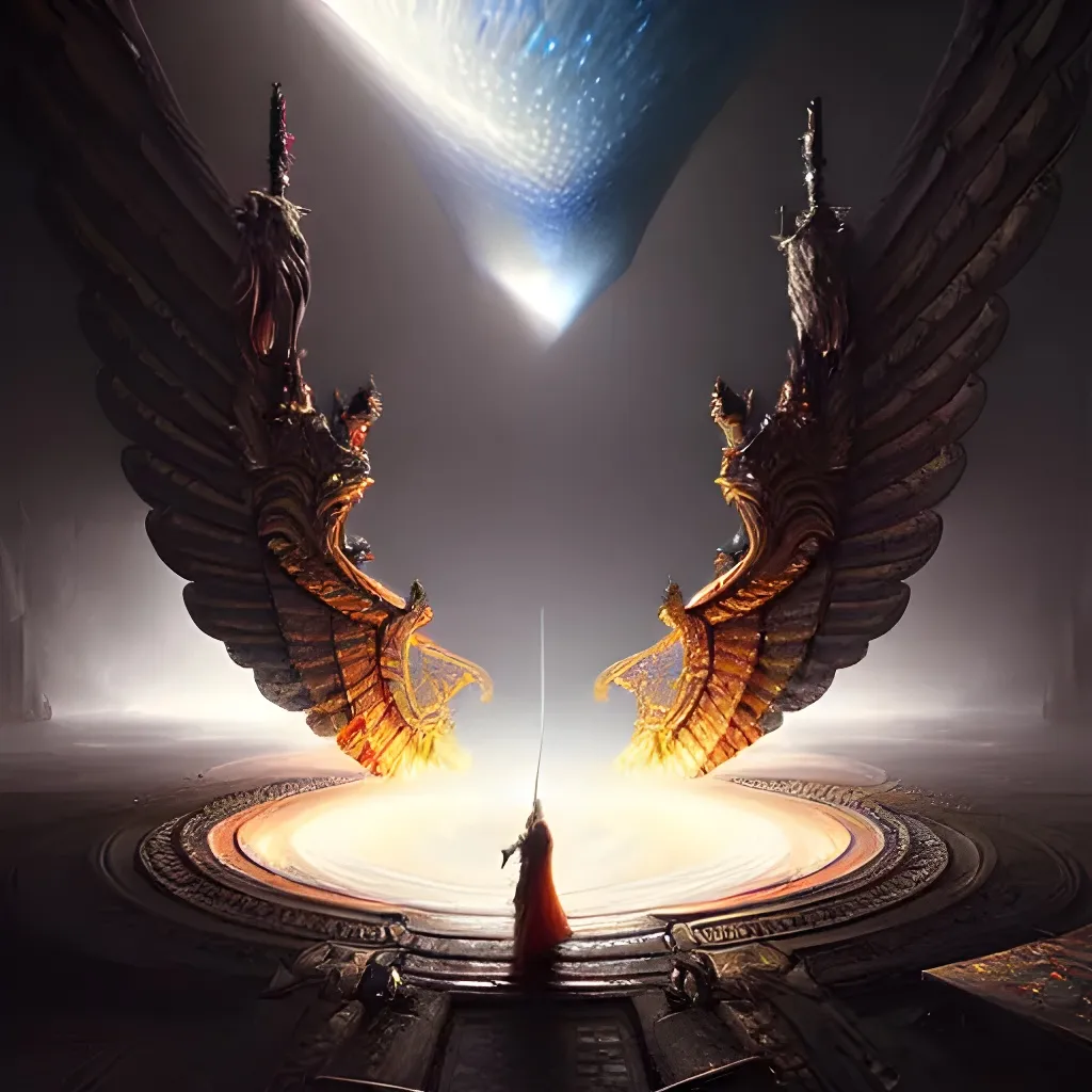 Prompt: God's Warrior Angels 64k resolution ultrahd holographic astral cosmic digital painting by Michal Karcz and Grzegorz Rutkowski Epic cinematic brilliant stunning dramatic intricate atmospheric maximalist meticulously detailed photorealistic digital painting 