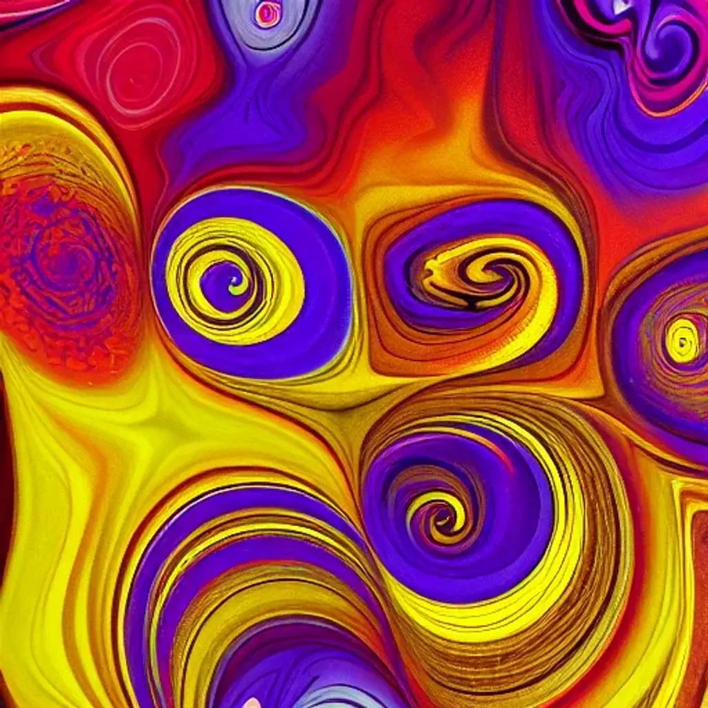 yellow, purple, and red swirls. special emotions.