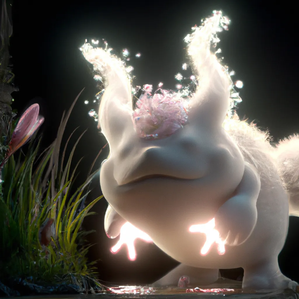 Prompt: Curvaceous Light bending cute furry axolotl  covered in halogenic Nuclear flowers in the style of Bruce Pennington, Dali, Munch, Escher, Klarwein, Yamamoto, Hattori, Leyendecker, Mullins, Magritte | muted desaturated tones | dark background | ultra sharp focus | 3d octane render artstation trending 8k unreal engine | Avatar movie| Disney Pixar Dreamworks 