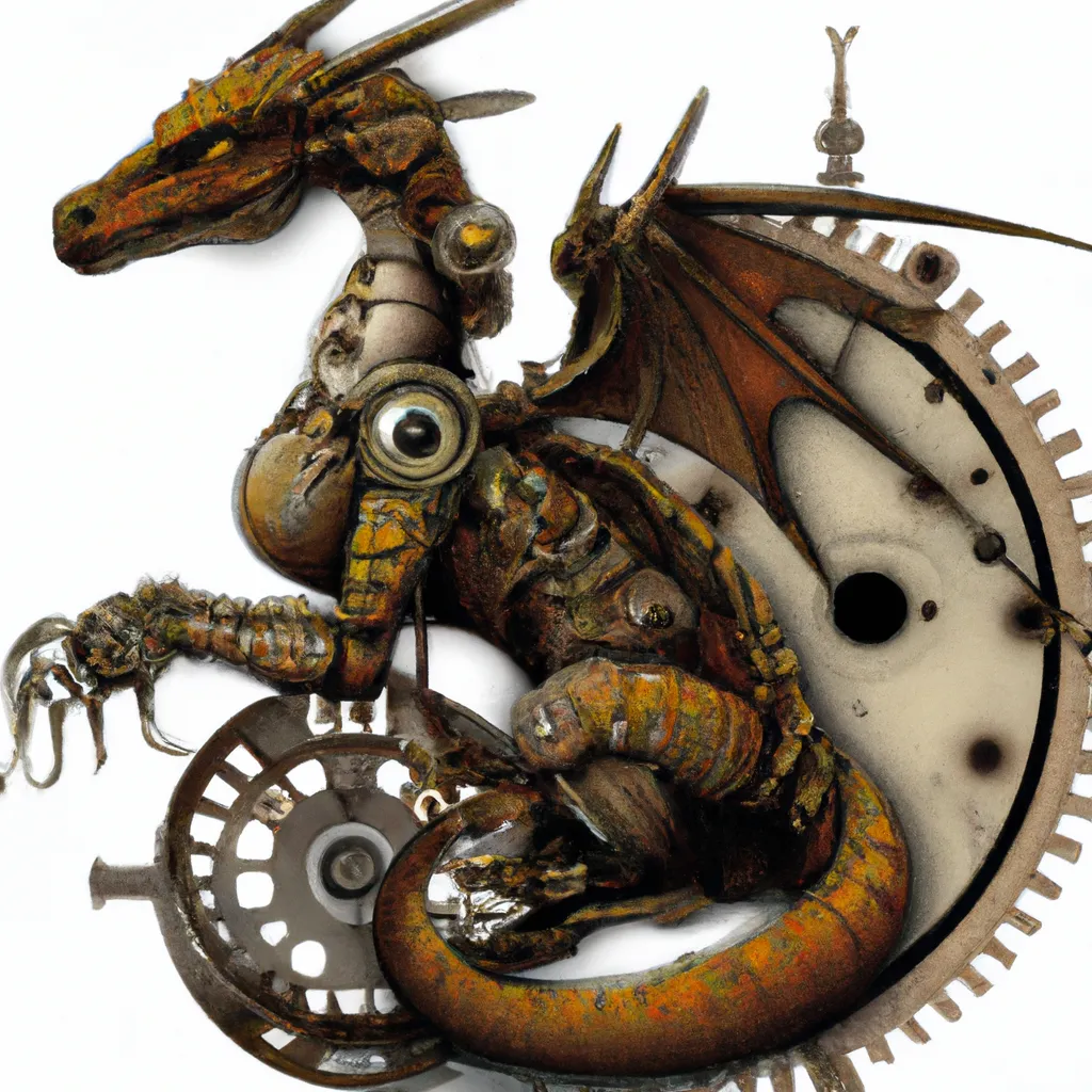 Prompt: steampunk dragon