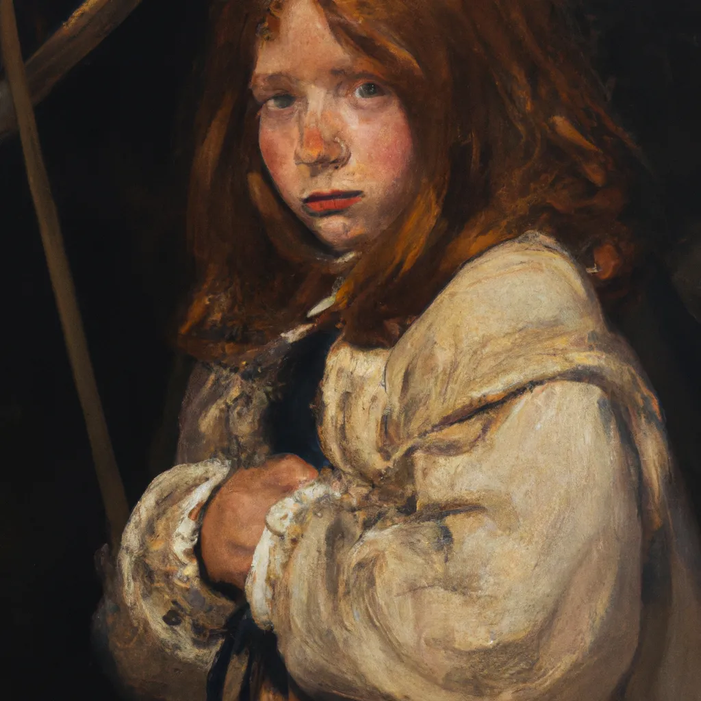 Prompt: oil on canvas, cosy, professional painting , red haired Girl with messy long hair, looking at the viewer, in a cemetary, by Jules Bastien-lepage, expressive eyes, detailed clothes, dark Colors, studio lighting, centered,