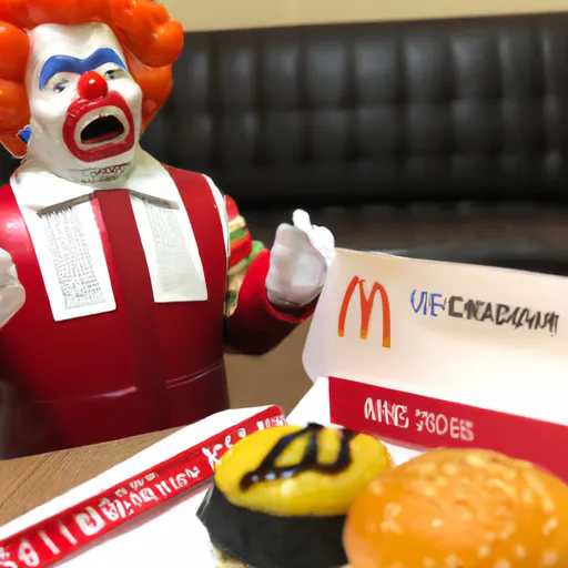 Prompt: Ronald McDonald endorsing Burger King as a joke we’ll eating sushi from Wendy’s