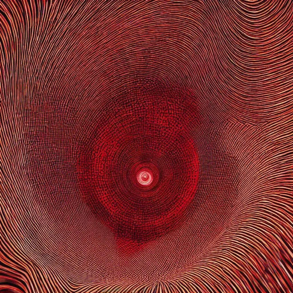 inferno, Victor Vasarely, Dante, vivid color, chrome