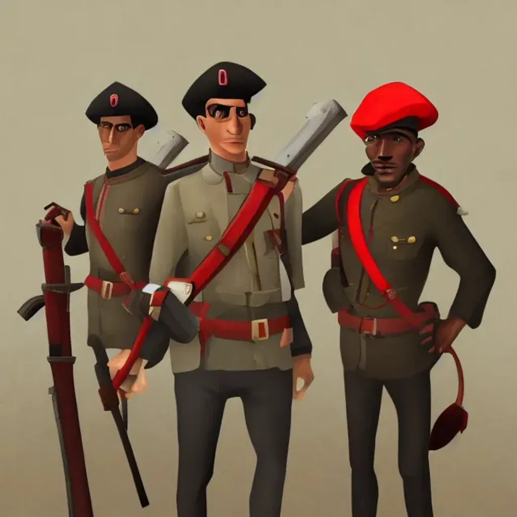 Prompt: tf2, scout, spy, red, amogus, italy, venezia, two fort, 1922, Beret, Ottoman empire, Kadd