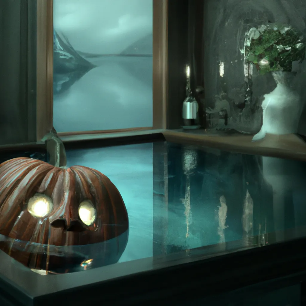 Prompt: Dark art, Macabre Art,lit Jack-o'-lantern submerged in a think tank in the backrooms,4K,chic creepy funny spooky awesome goofy cool scary mysterious Halloween vibe,digital art, trending on art station, award winning, iconic,classic,by Caravaggio,by Henry Fuseli,by Salvador Dali,by Edvard Munch,by Francis Bacon,by Hieronymus Bosch