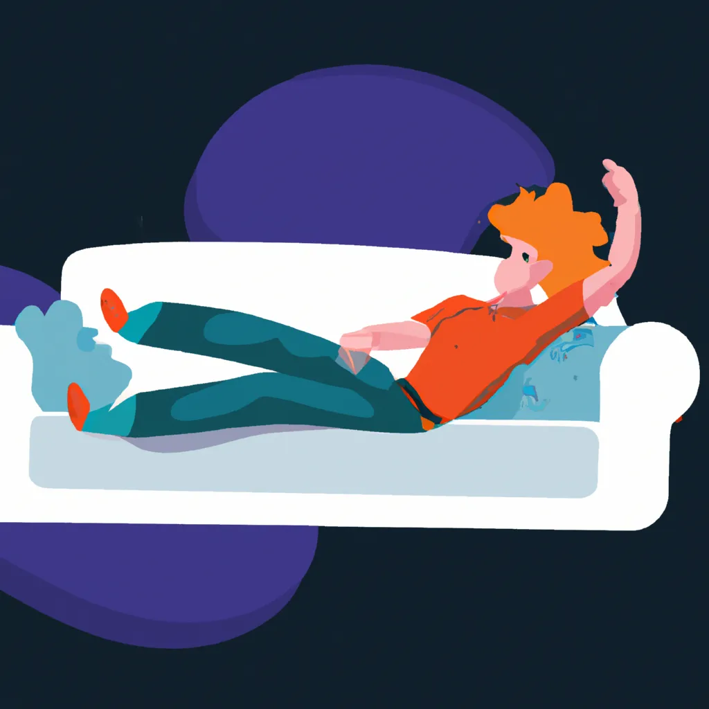 Prompt: man with curly orange hair chilling on a couch at space, cartoon style