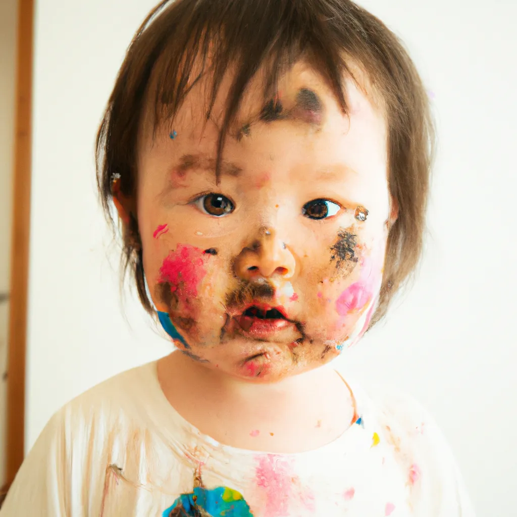 Prompt: Baby With Dirty Face, by Takashi Murakami 
