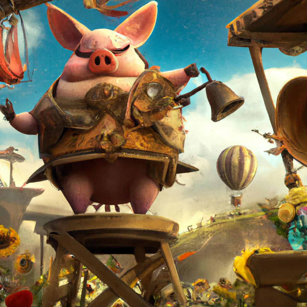 Prompt: Ultra high Quality photo |A cute little furry piglet is serving Dali and Escher and Klarwein posing as cute furry little girl | concept art | video game  character | steampunk  | flora fauna theme | fine details and expressions | Toy Story  movie | ultra high resolution octane  | midjourney | subject centered | photo realistic | adjusted aspect ratio | upscale | by Artgerm Artstation Pixar Disney 