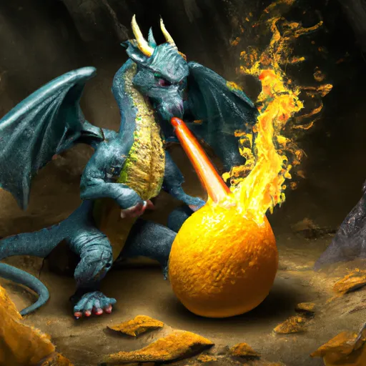 Prompt: dragon blowing fire at lemon knight, digital art, 3d, realistic