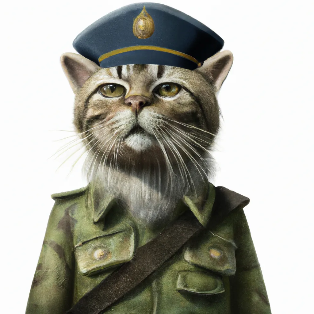 Prompt: A picture of a cat in a military general outfit, photorealistic,8K, highly detailed and high quality 