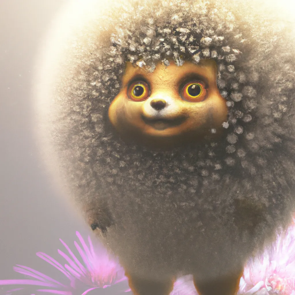 Prompt: Curvaceous Light bending cute furry monster Superman  covered in halogenic Nuclear flowers in the style of Bruce Pennington, Dali, Munch, Escher, Klarwein, Yamamoto, Hattori, Leyendecker, Mullins, Magritte | axolotl | dandelion   | centered |muted desaturated tones | dark background | ultra sharp focus | 3d octane render artstation trending 8k unreal engine | batman movie| Disney Pixar Dreamworks 