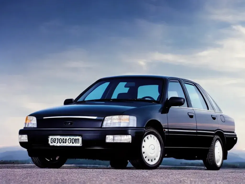 Prompt: An photograph of an 1994 sedan