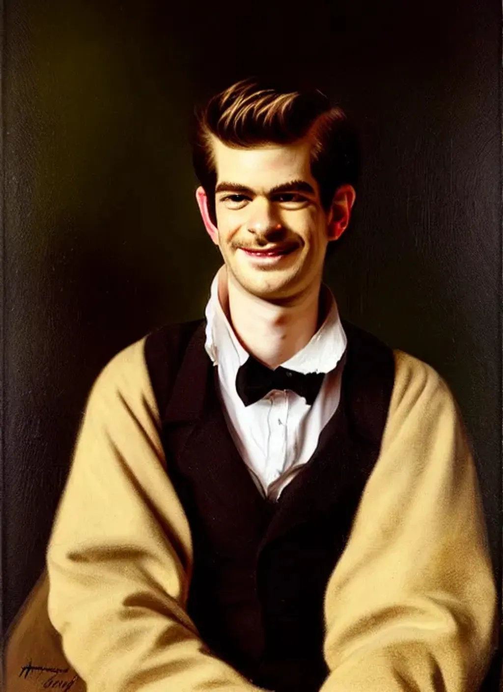 Prompt: Portrait of Andrew Garfield by Adolf Hirémy-Hirschl