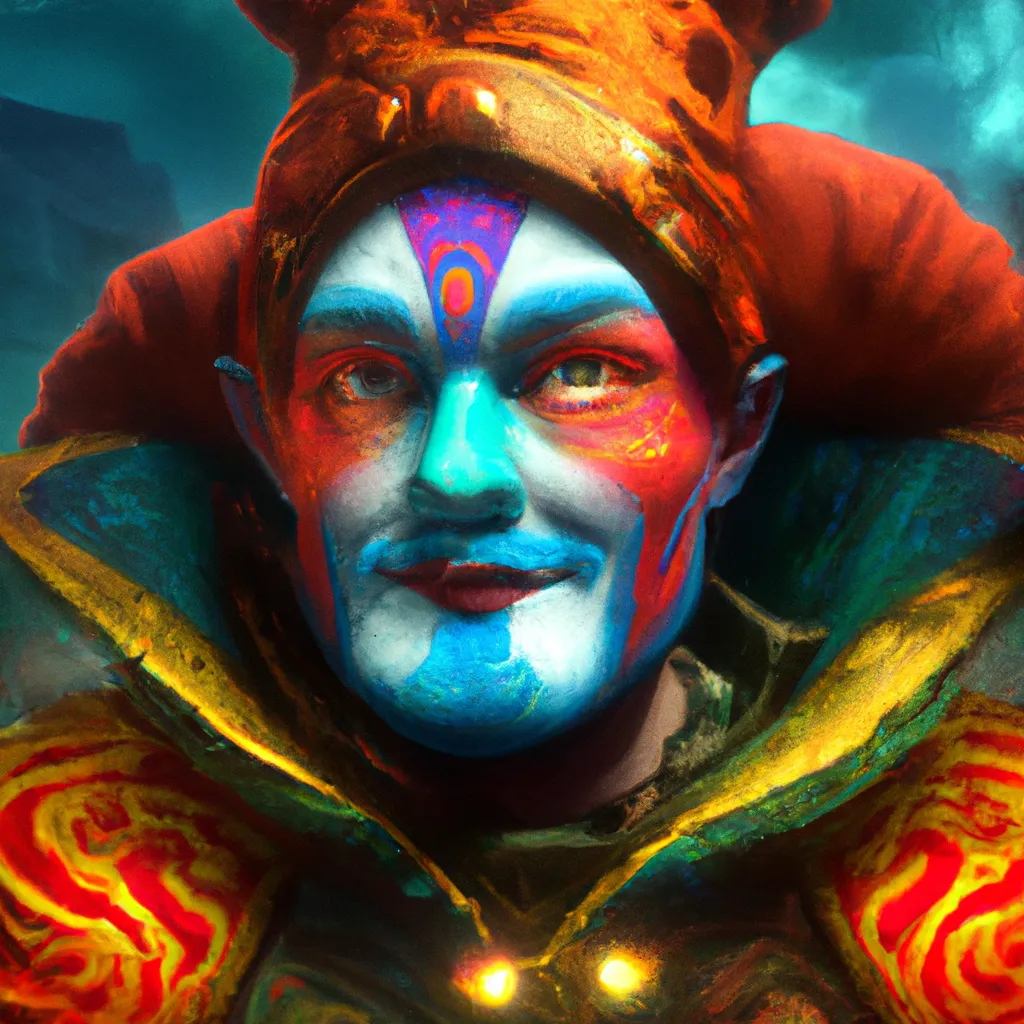 Prompt: CRPG portrait of a heroic clown wizard. Colorful and maximalist fantasy art. 8k resolution with photorealistic detail.