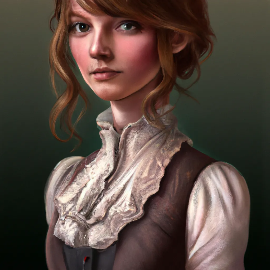 Prompt: Portrait of a victorian girl wearing a waistcoat, female, detailed face, victorian, highly detailed, cinematic lighting, digital art painting by greg rutkowski