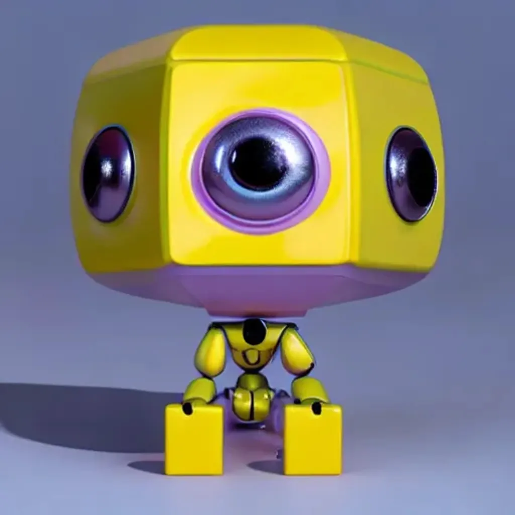 Prompt: tiny cute (Robbie the Robot) toy, standing character, soft smooth lighting, soft pastel colors, skottie young, 3d blender render, polycount, modular constructivism, pop surrealism, physically based rendering, square image