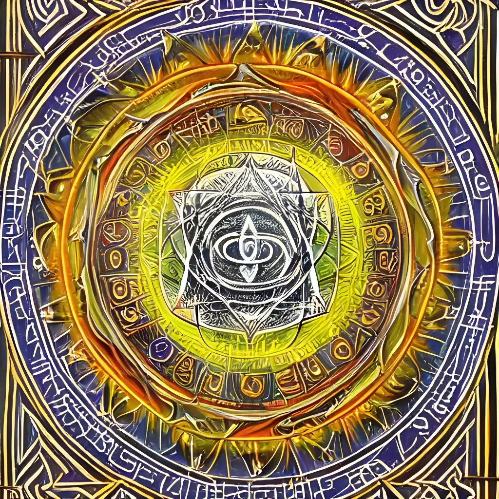 Prompt: detailed Yantra, depicting the cosmology of life and death. ultra high definition mystical viking art